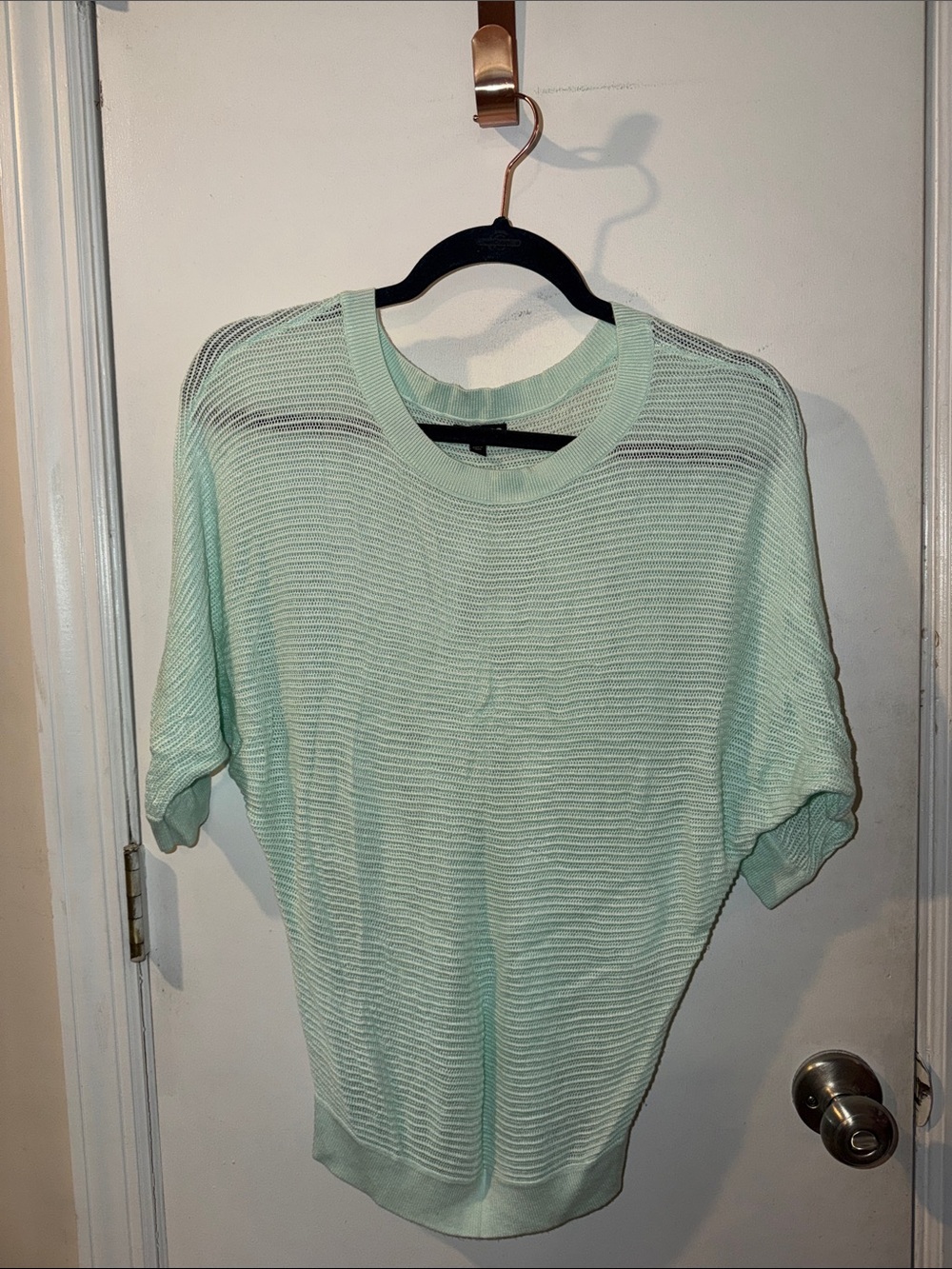 Express Mint Green Short Sleeve Knit Top